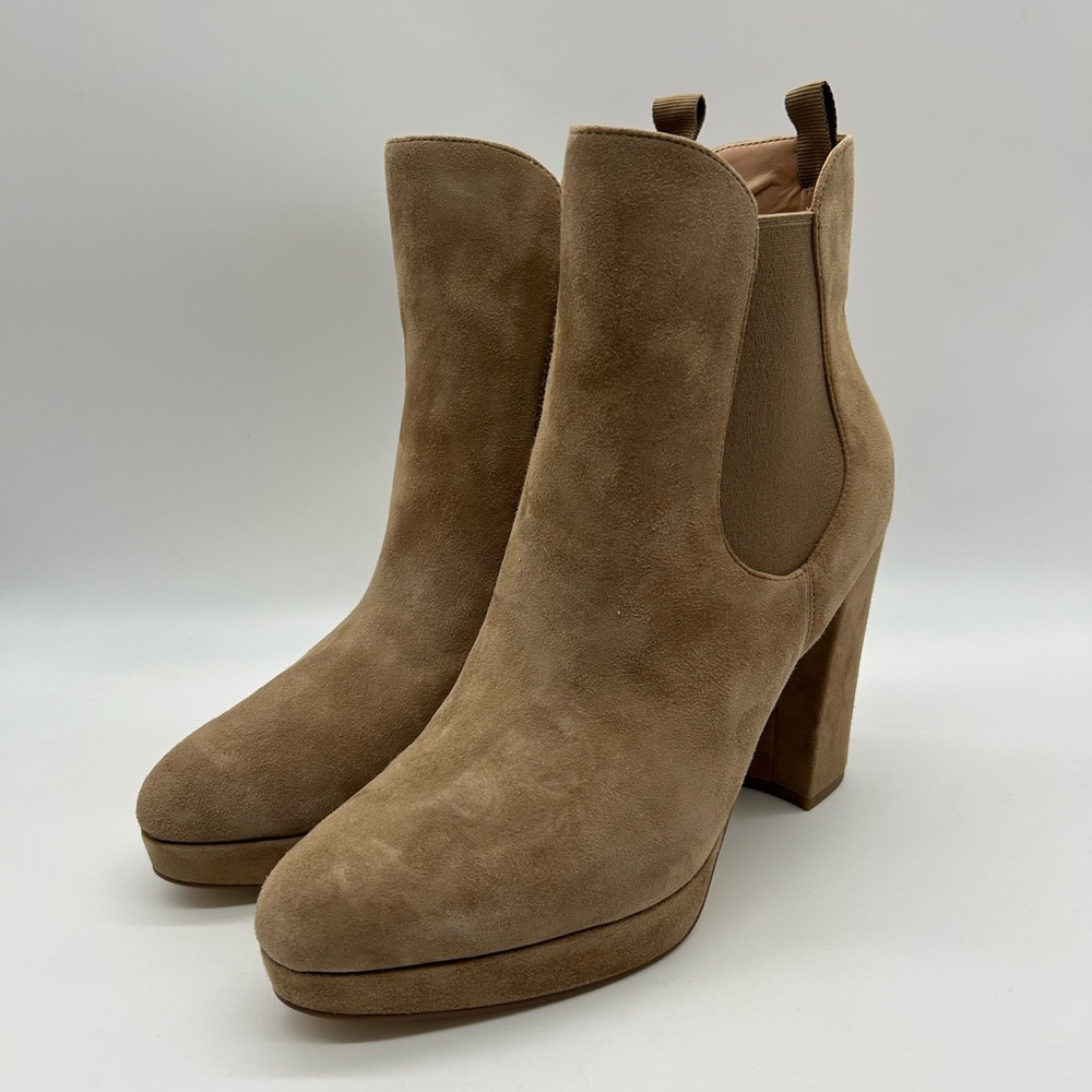 Cole Haan Remi Bootie 100mm Light Whiskey Suede Ankle Boots Women’s 10 B NWB - Picture 5 of 15
